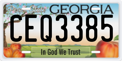 GA license plate CEQ3385