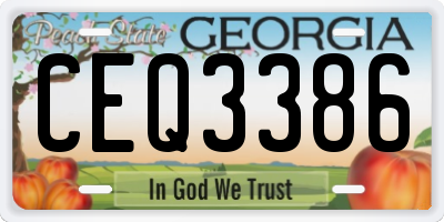 GA license plate CEQ3386