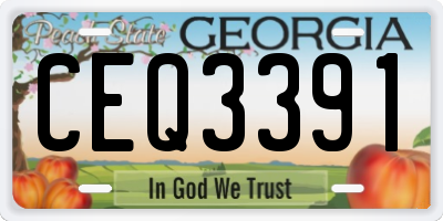 GA license plate CEQ3391