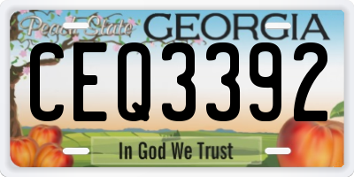 GA license plate CEQ3392