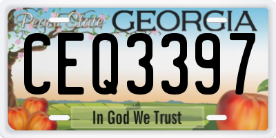 GA license plate CEQ3397