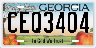 GA license plate CEQ3404