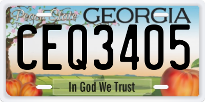 GA license plate CEQ3405