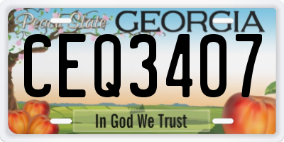 GA license plate CEQ3407