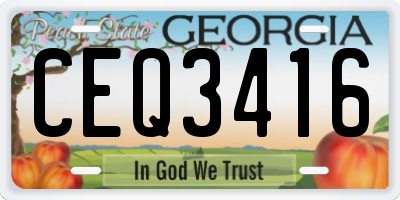GA license plate CEQ3416
