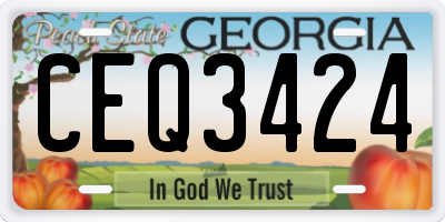 GA license plate CEQ3424