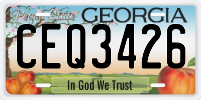 GA license plate CEQ3426