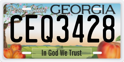 GA license plate CEQ3428