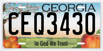 GA license plate CEQ3430