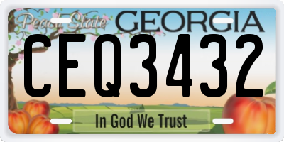GA license plate CEQ3432