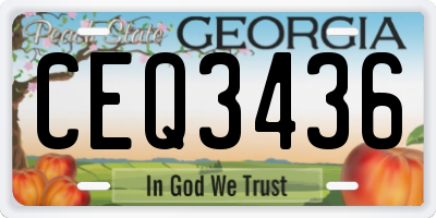 GA license plate CEQ3436