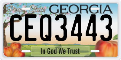 GA license plate CEQ3443