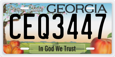 GA license plate CEQ3447