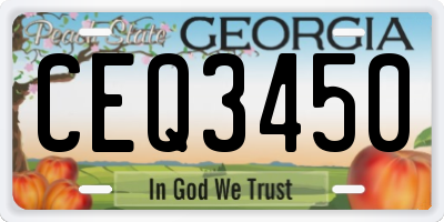 GA license plate CEQ3450
