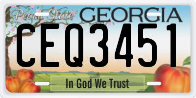 GA license plate CEQ3451