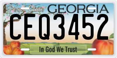 GA license plate CEQ3452