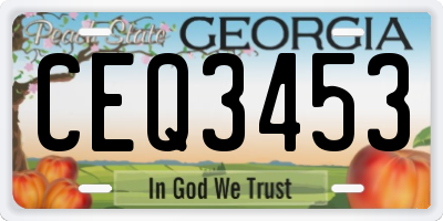 GA license plate CEQ3453
