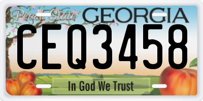 GA license plate CEQ3458