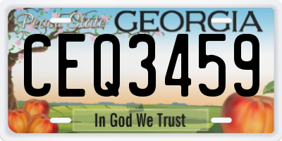 GA license plate CEQ3459