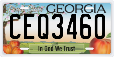 GA license plate CEQ3460