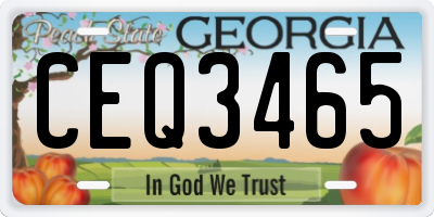 GA license plate CEQ3465