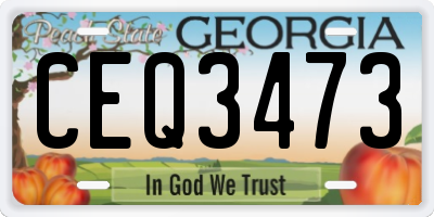 GA license plate CEQ3473