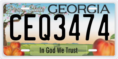 GA license plate CEQ3474