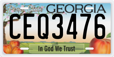 GA license plate CEQ3476