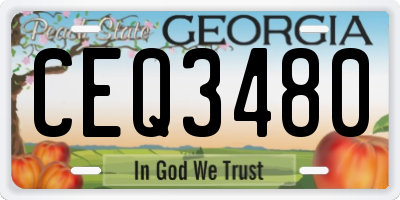 GA license plate CEQ3480