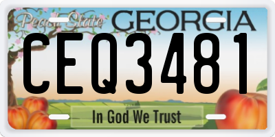 GA license plate CEQ3481