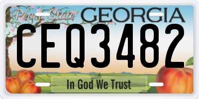 GA license plate CEQ3482