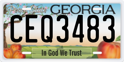 GA license plate CEQ3483