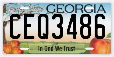 GA license plate CEQ3486