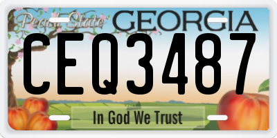 GA license plate CEQ3487