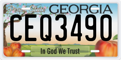 GA license plate CEQ3490