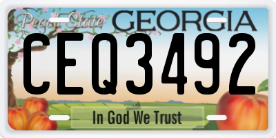 GA license plate CEQ3492