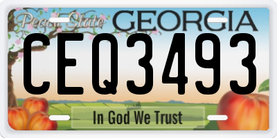 GA license plate CEQ3493