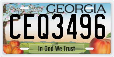 GA license plate CEQ3496