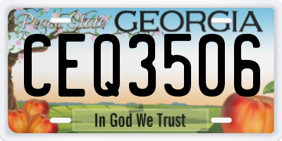 GA license plate CEQ3506