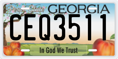 GA license plate CEQ3511