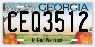 GA license plate CEQ3512