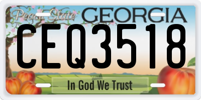 GA license plate CEQ3518
