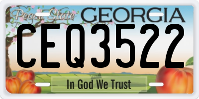 GA license plate CEQ3522