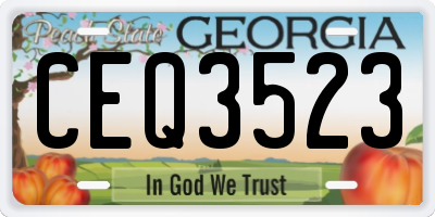 GA license plate CEQ3523