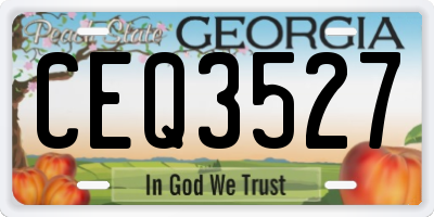 GA license plate CEQ3527