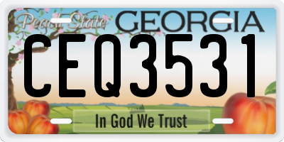 GA license plate CEQ3531