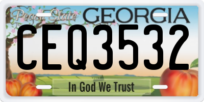 GA license plate CEQ3532