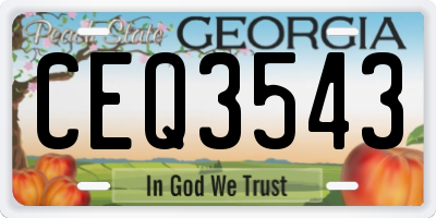 GA license plate CEQ3543
