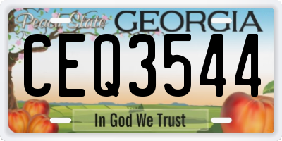 GA license plate CEQ3544