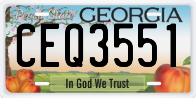 GA license plate CEQ3551